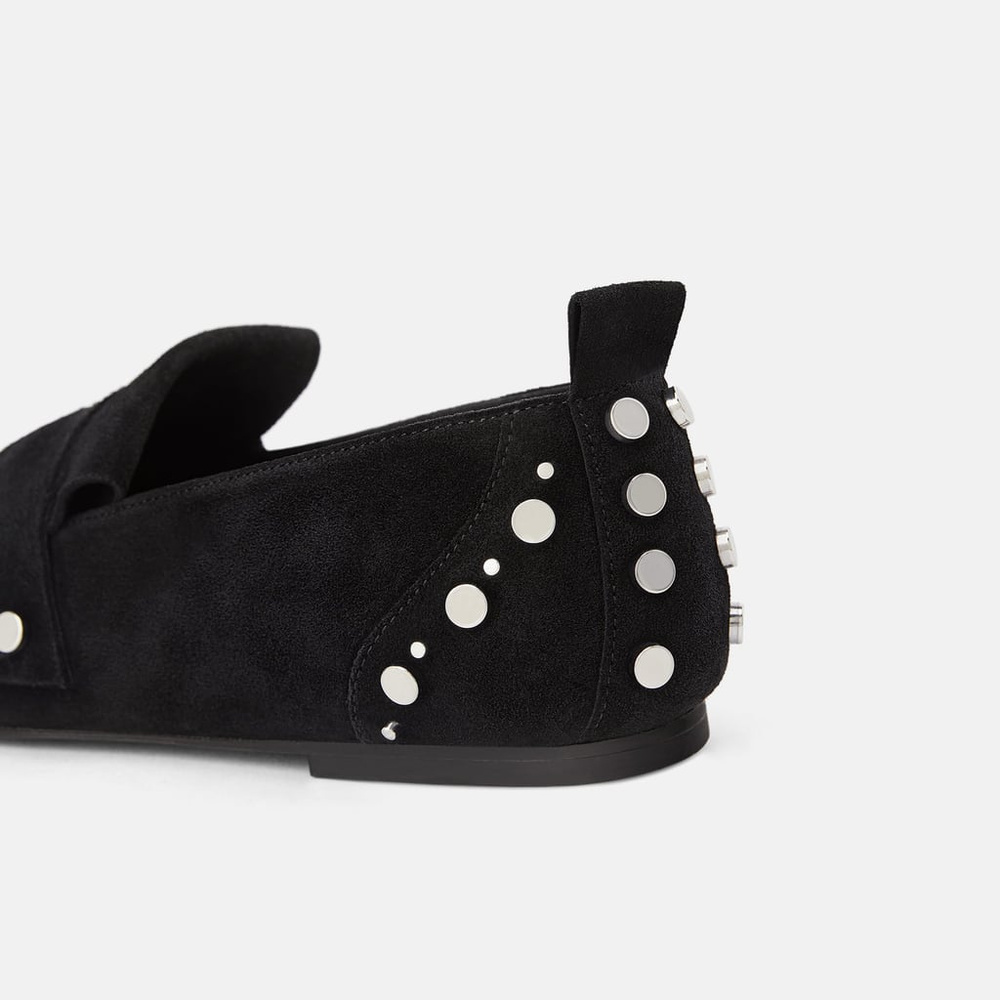 NWT Zara Studded Leather Loafers - Picture 4 of 6